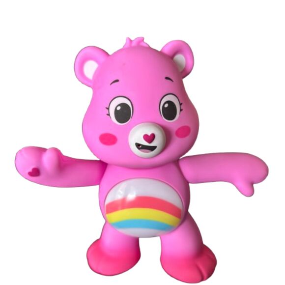 Care Bears Cheer Bear Talking, Light Up Belly ,Head Turns Unlock The Magic 5" AF - Picture 1 of 3